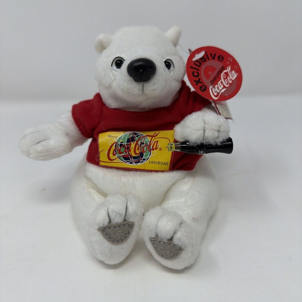1999 Coca-Cola Polar Bear Beanie Plush Collectible Las Vegas, Vintage Coke NWT